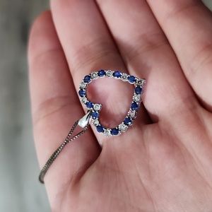 Heart Diamond & Sapphire necklace